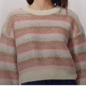 Aritzia Wilfred Cadence Soft Pastel Striped Mohair Blend Sweater (size XXS)